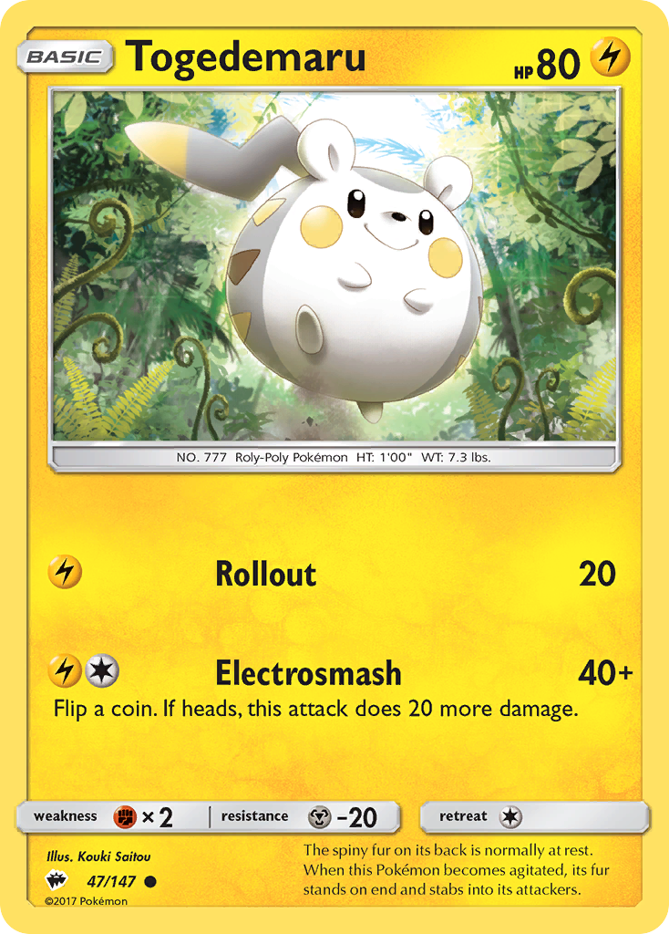 Togedemaru (47/147) [Sun & Moon: Burning Shadows] | Clutch Gaming