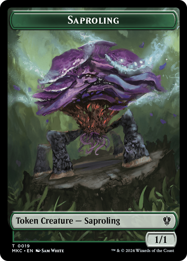 Saproling // Manifest Double-Sided Token [Murders at Karlov Manor Commander Tokens] | Clutch Gaming