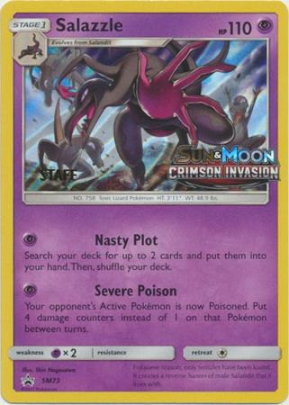 Salazzle (SM73) (Staff Prerelease Promo) [Sun & Moon: Black Star Promos] | Clutch Gaming