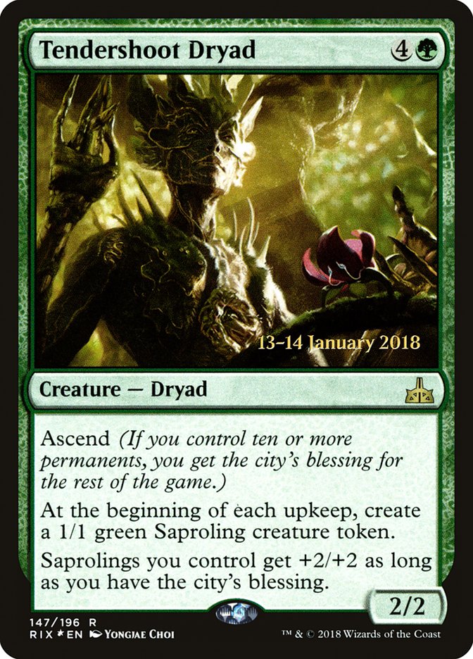 Tendershoot Dryad [Rivals of Ixalan Prerelease Promos] | Clutch Gaming