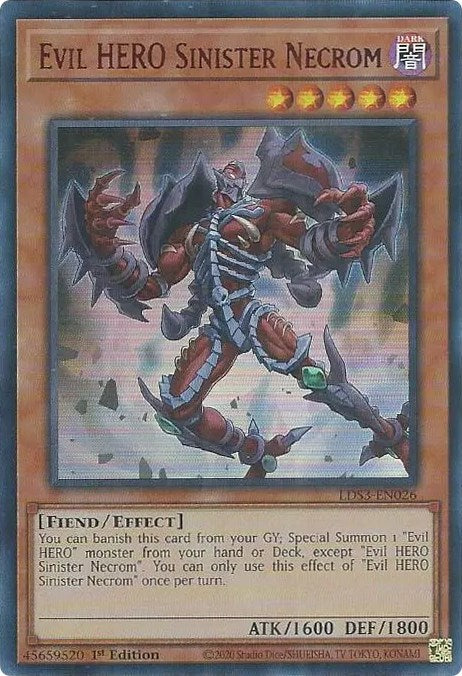 Evil HERO Sinister Necrom (Red) [LDS3-EN026] Ultra Rare | Clutch Gaming