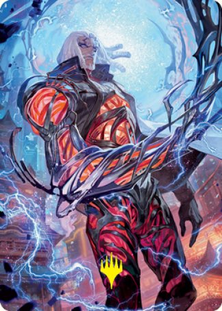 Tezzeret, Betrayer of Flesh Art Card (Gold-Stamped Signature) [Kamigawa: Neon Dynasty Art Series] | Clutch Gaming