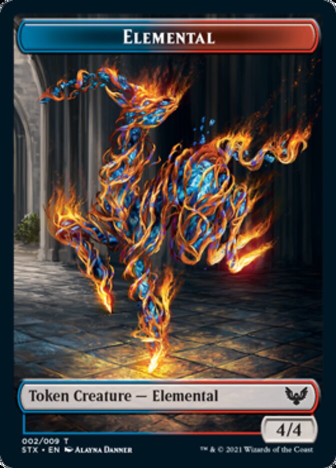 Elemental // Fractal Double-Sided Token [Strixhaven: School of Mages Tokens] | Clutch Gaming