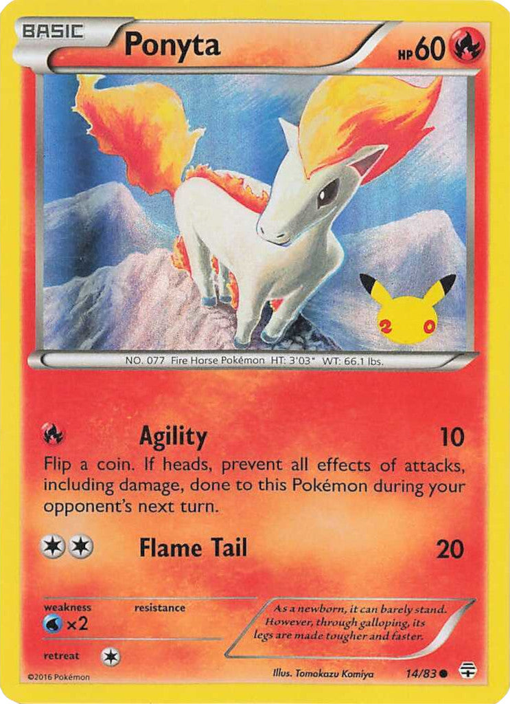 Ponyta (14/83) (20th Anniversary Stamp) [XY: Generations] | Clutch Gaming