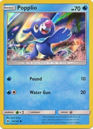 Popplio (39/149) (Water Web Holo) [Sun & Moon: Base Set] | Clutch Gaming