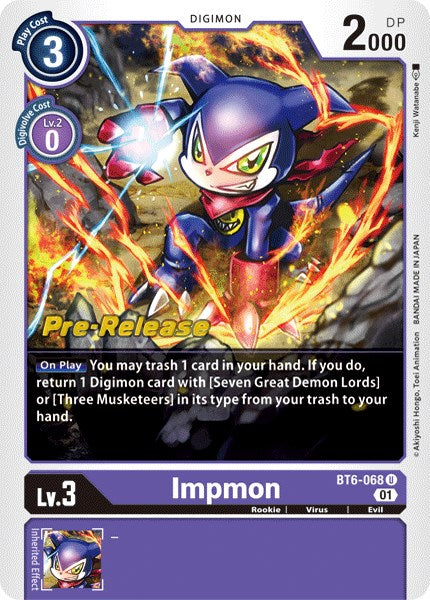 Impmon [BT6-068] [Double Diamond Pre-Release Cards] | Clutch Gaming