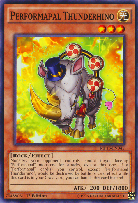 Performapal Thunderhino [MP16-EN045] Common | Clutch Gaming