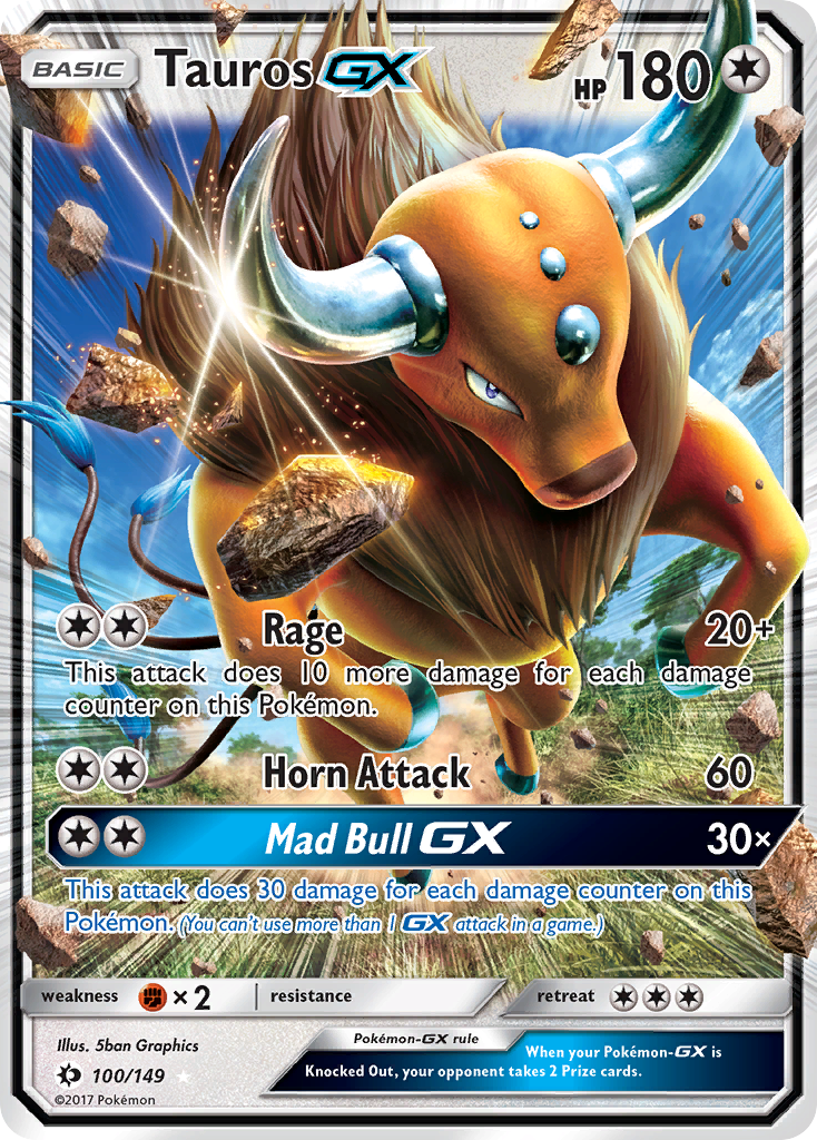 Tauros GX (100/149) [Sun & Moon: Base Set] | Clutch Gaming