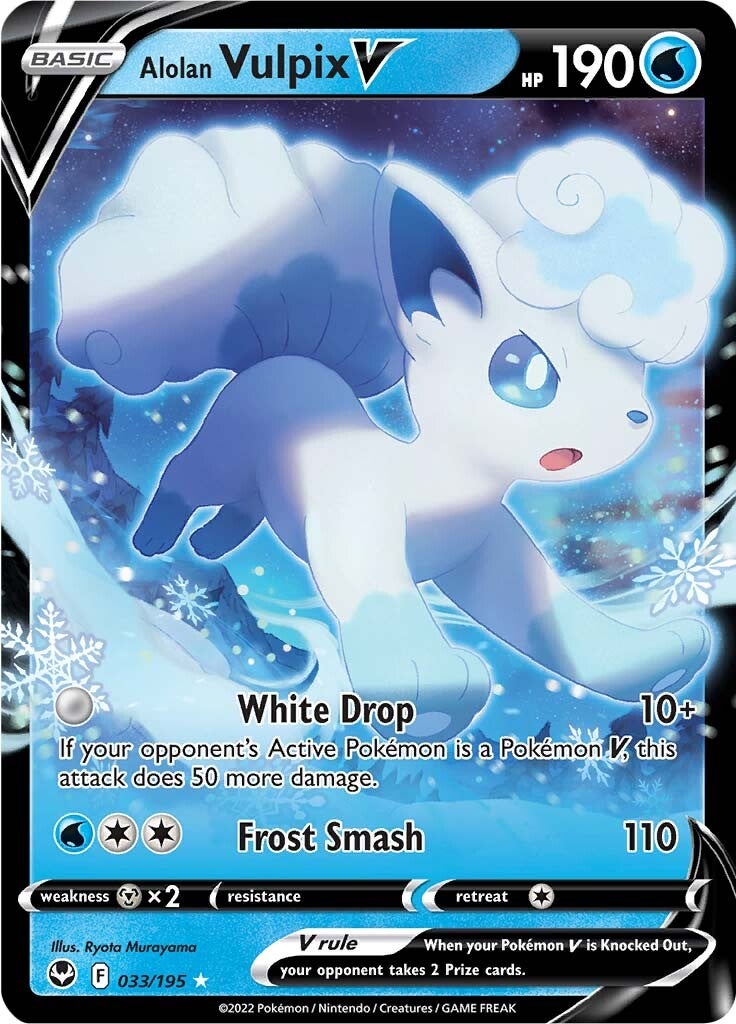 Alolan Vulpix V (033/195) [Sword & Shield: Silver Tempest] | Clutch Gaming