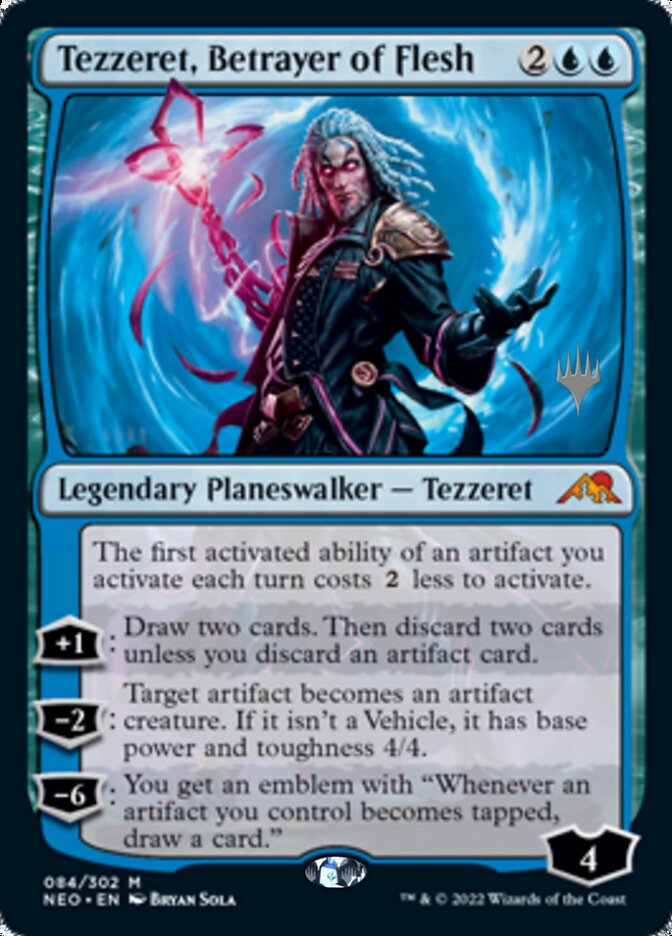 Tezzeret, Betrayer of Flesh (Promo Pack) [Kamigawa: Neon Dynasty Promos] | Clutch Gaming