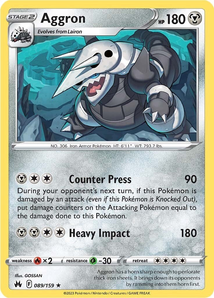 Aggron (089/159) [Sword & Shield: Crown Zenith] | Clutch Gaming