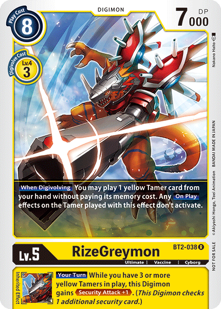 RizeGreymon [BT2-038] (Tournament Pack) [Release Special Booster Ver.1.5 Promos] | Clutch Gaming