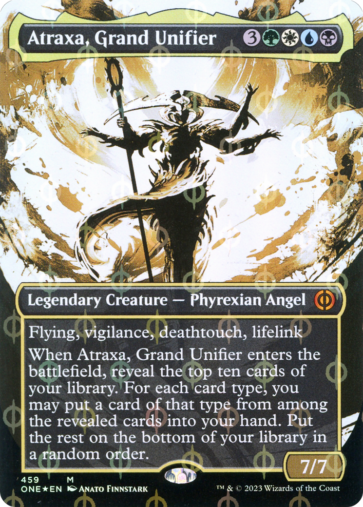 Atraxa, Grand Unifier (Borderless Ichor Step-and-Compleat Foil) [Phyrexia: All Will Be One] | Clutch Gaming