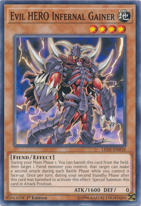 Evil Hero Infernal Gainer [LED5-EN018] Common | Clutch Gaming