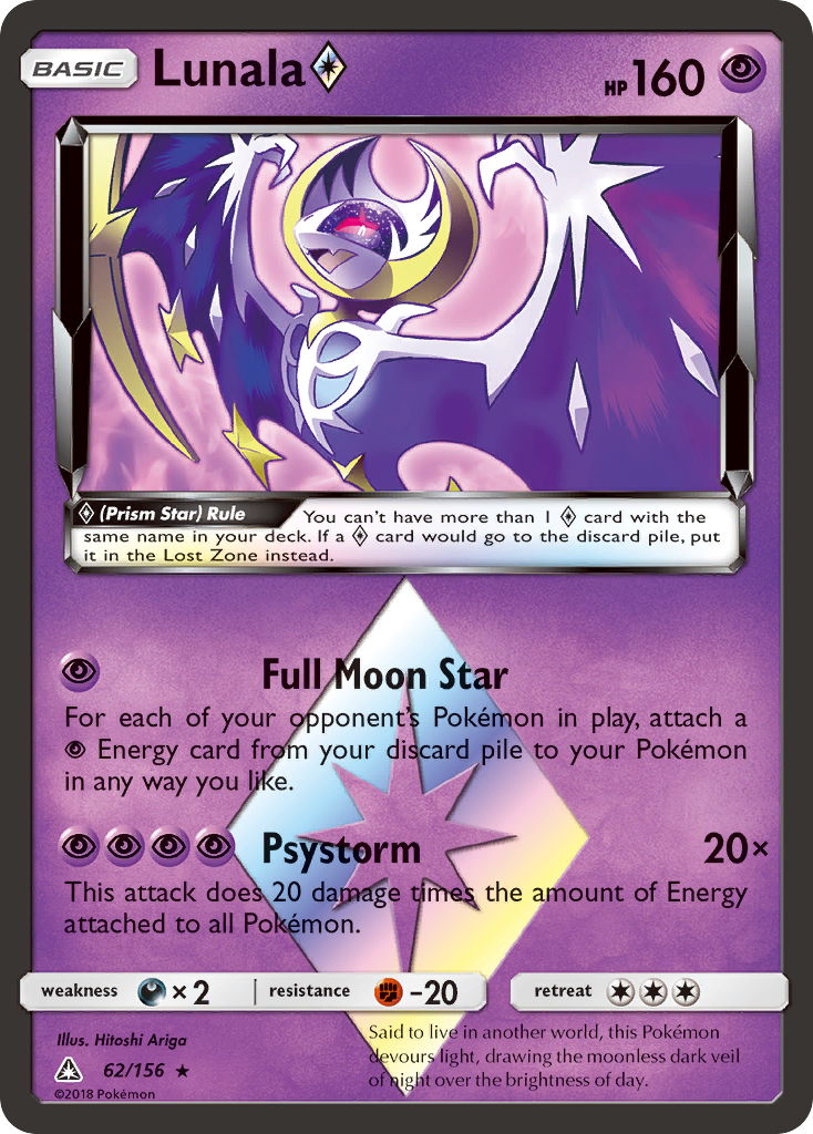 Lunala (62/156) (Prism Star) [Sun & Moon: Ultra Prism] | Clutch Gaming