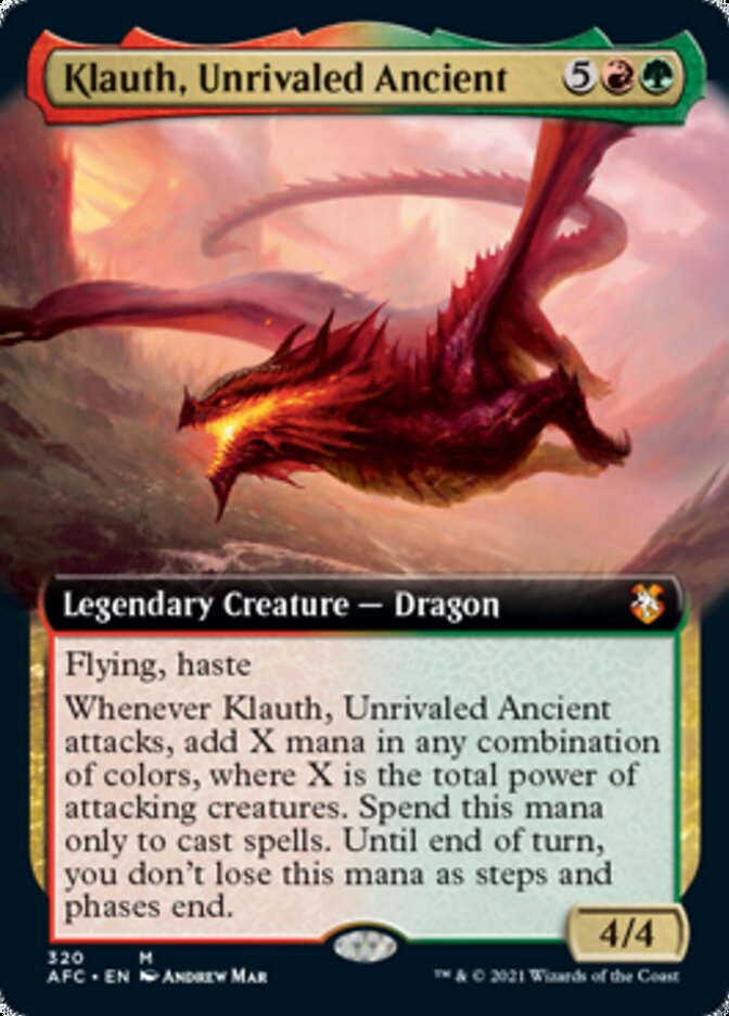 Klauth, Unrivaled Ancient (Extended Art) [Dungeons & Dragons: Adventures in the Forgotten Realms Commander] | Clutch Gaming