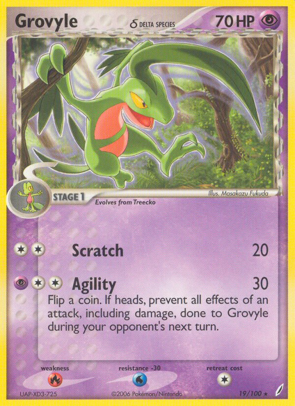 Grovyle(19/100) (Delta Species) [EX: Crystal Guardians] | Clutch Gaming