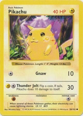 Pikachu (58/102) [Base Set Shadowless Unlimited] | Clutch Gaming