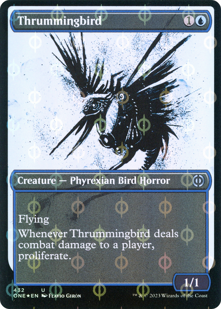 Thrummingbird (Showcase Ichor Step-and-Compleat Foil) [Phyrexia: All Will Be One] | Clutch Gaming