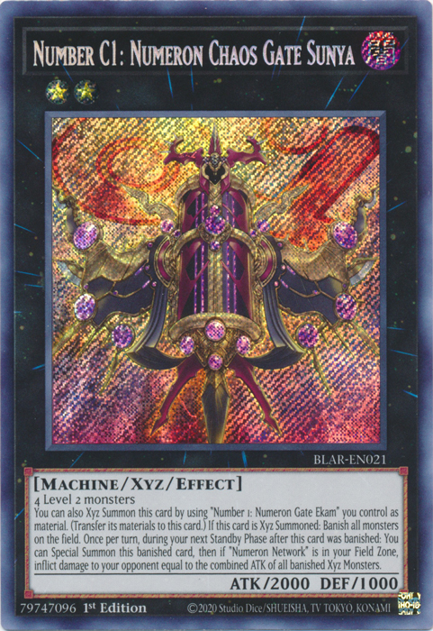 Number C1: Numeron Chaos Gate Sunya [BLAR-EN021] Secret Rare | Clutch Gaming