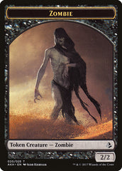 Gideon of the Trials Emblem // Zombie Double-Sided Token [Amonkhet Tokens] | Clutch Gaming