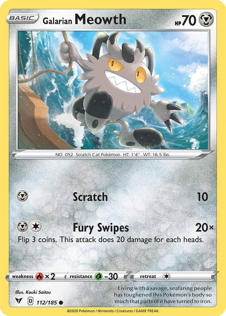 Galarian Meowth (112/185) [Sword & Shield: Vivid Voltage] | Clutch Gaming