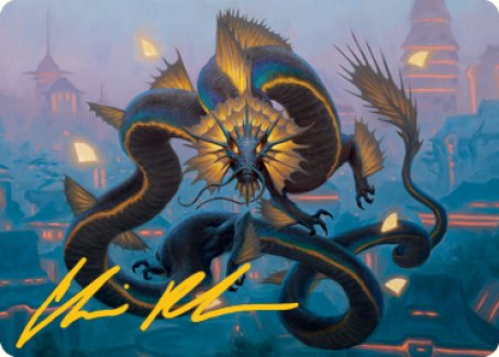 Ao, the Dawn Sky 1 Art Card (Gold-Stamped Signature) [Kamigawa: Neon Dynasty Art Series] | Clutch Gaming