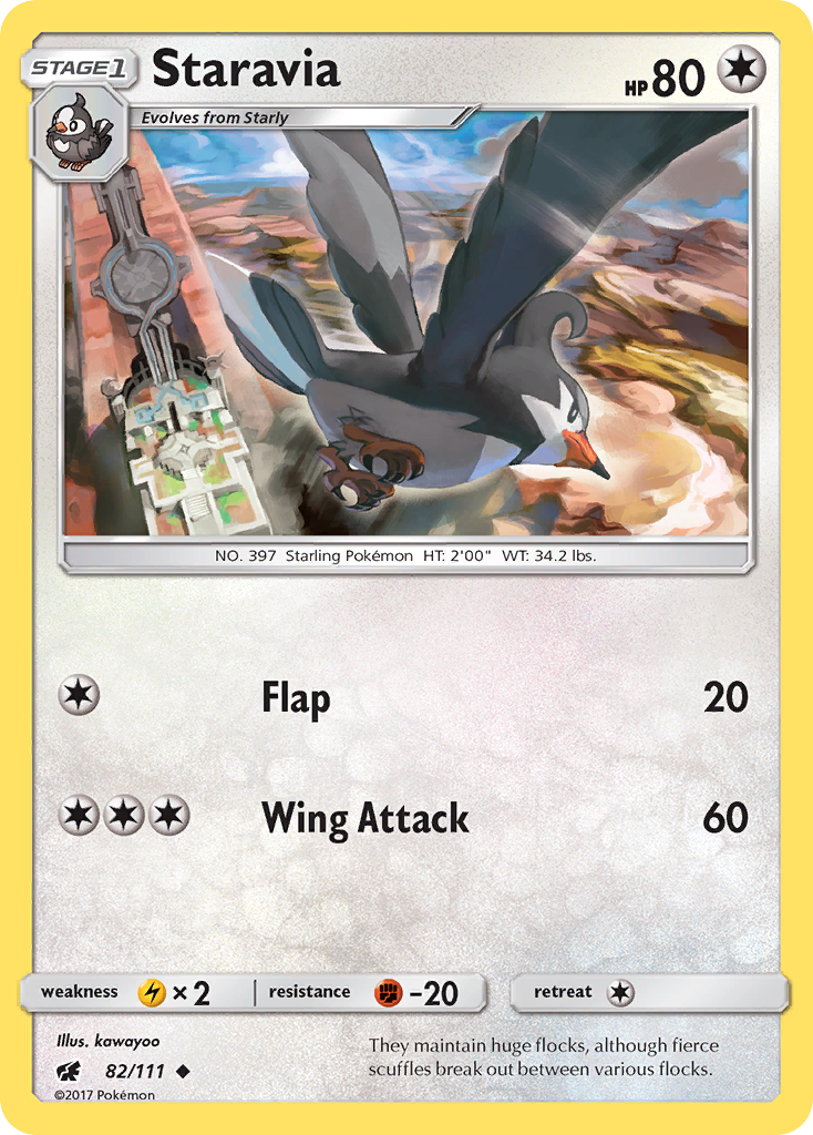 Staravia (82/111) [Sun & Moon: Crimson Invasion] | Clutch Gaming