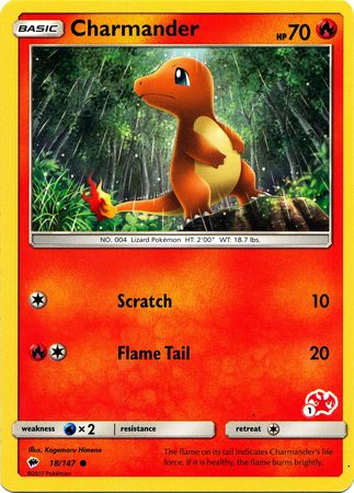 Charmander (18/147) (Charizard Stamp #1) [Battle Academy 2020] | Clutch Gaming