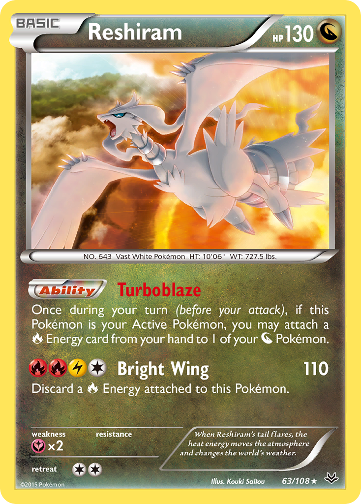 Reshiram (63/108) [XY: Roaring Skies] | Clutch Gaming