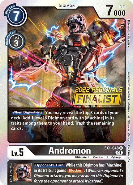 Andromon [EX1-048] (2022 Championship Online Regional) (Online Finalist) [Classic Collection Promos] | Clutch Gaming