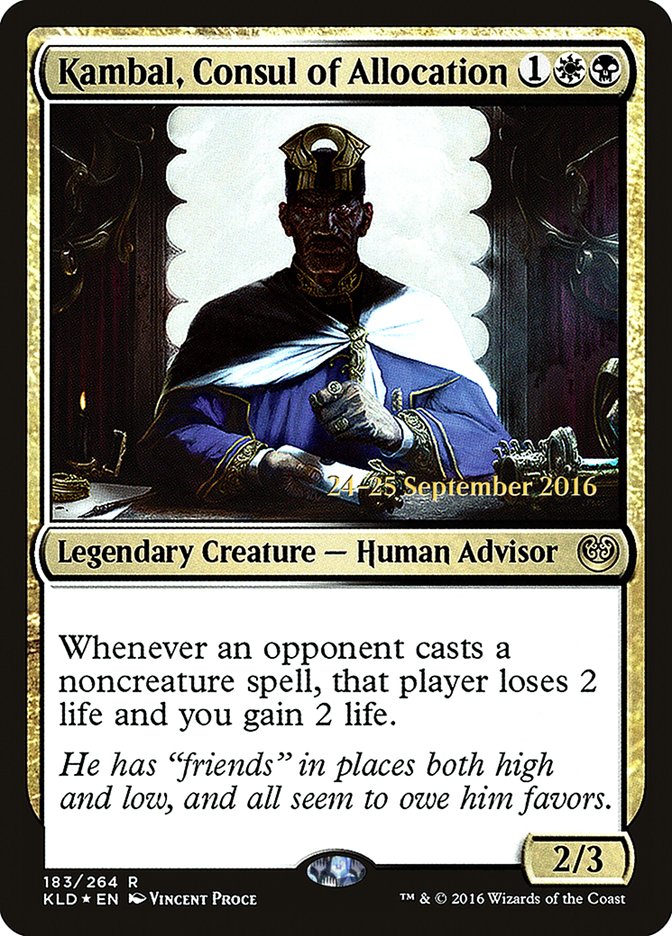 Kambal, Consul of Allocation [Kaladesh Prerelease Promos] | Clutch Gaming