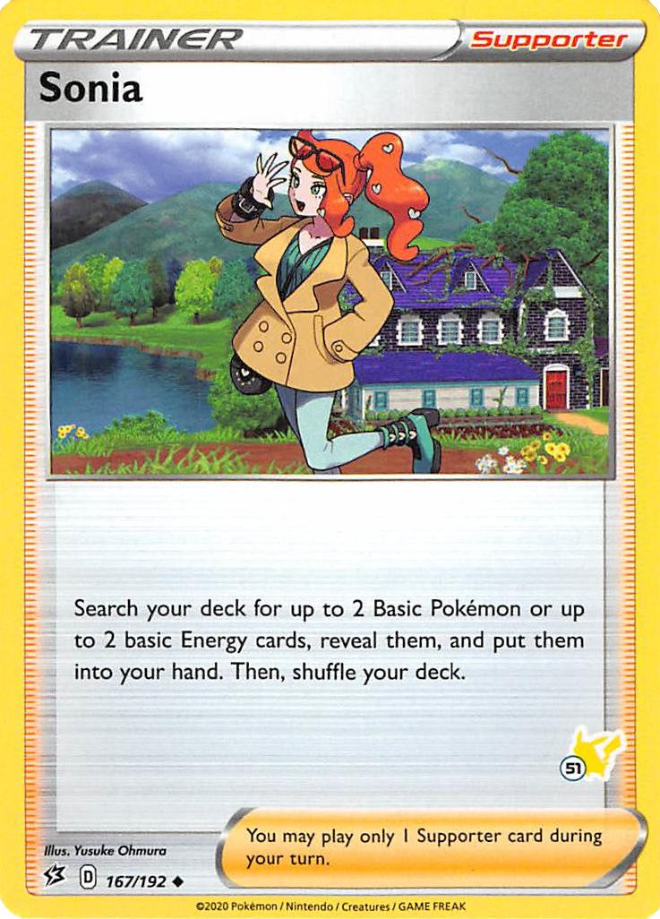 Sonia (167/192) (Pikachu Stamp #51) [Battle Academy 2022] | Clutch Gaming