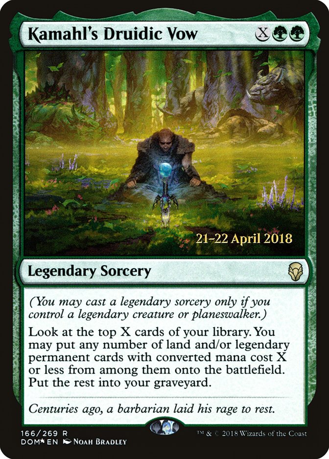 Kamahl's Druidic Vow [Dominaria Prerelease Promos] | Clutch Gaming