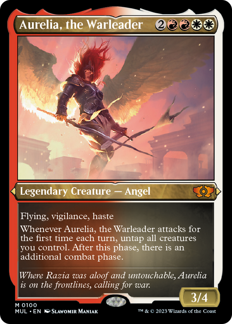 Aurelia, the Warleader (Foil Etched) [Multiverse Legends] | Clutch Gaming