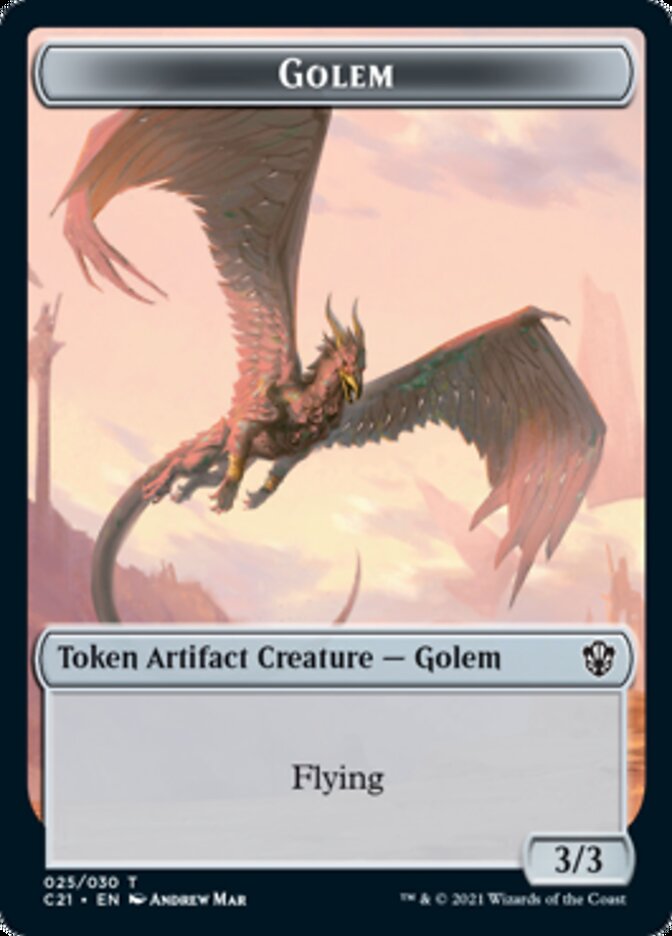 Golem (025) // Thopter Double-Sided Token [Commander 2021 Tokens] | Clutch Gaming