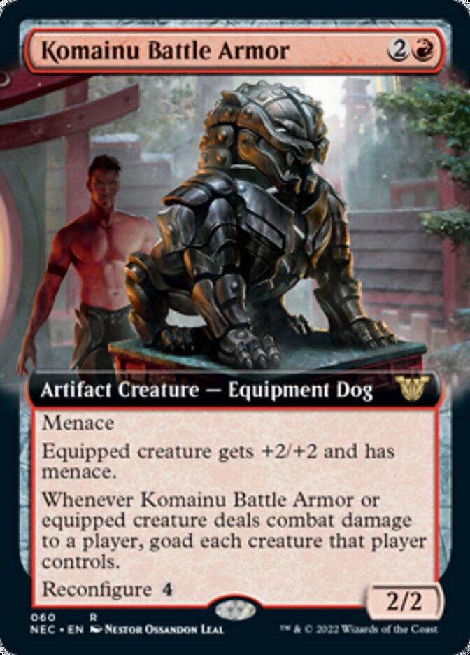 Komainu Battle Armor (Extended Art) [Kamigawa: Neon Dynasty Commander] | Clutch Gaming