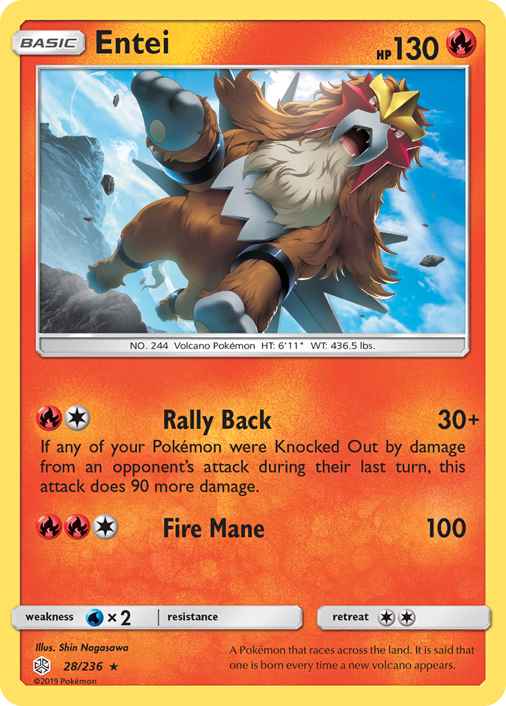 Entei (28/236) [Sun & Moon: Cosmic Eclipse] | Clutch Gaming