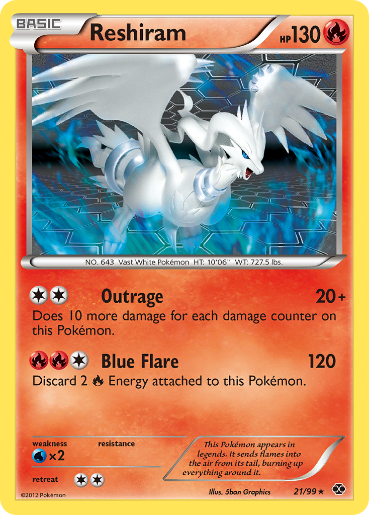 Reshiram (21/99) [Black & White: Next Destinies] | Clutch Gaming