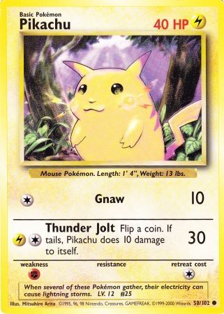 Pikachu (58/102) (Jumbo Card) [Base Set Unlimited] | Clutch Gaming