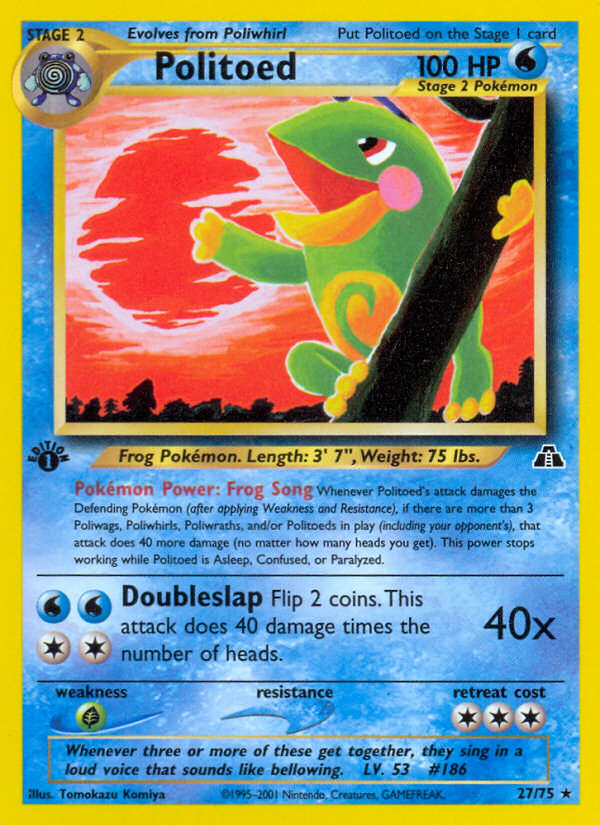 Politoed (27/75) [Neo Discovery 1st Edition] | Clutch Gaming