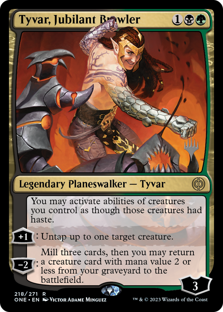 Tyvar, Jubilant Brawler (Promo Pack) [Phyrexia: All Will Be One Promos] | Clutch Gaming