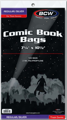 Silver/Regular Comic Bags - Thick | Clutch Gaming