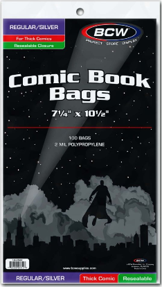 Resealable Silver/Regular Comic Bags - Thick | Clutch Gaming