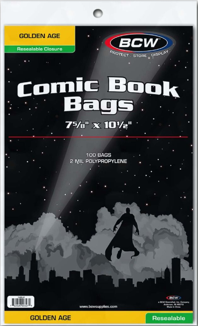 Resealable Golden Comic Bags | Clutch Gaming