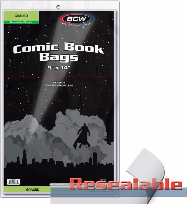 Resealable Bag for Graded Comics - 9 X 14 | Clutch Gaming