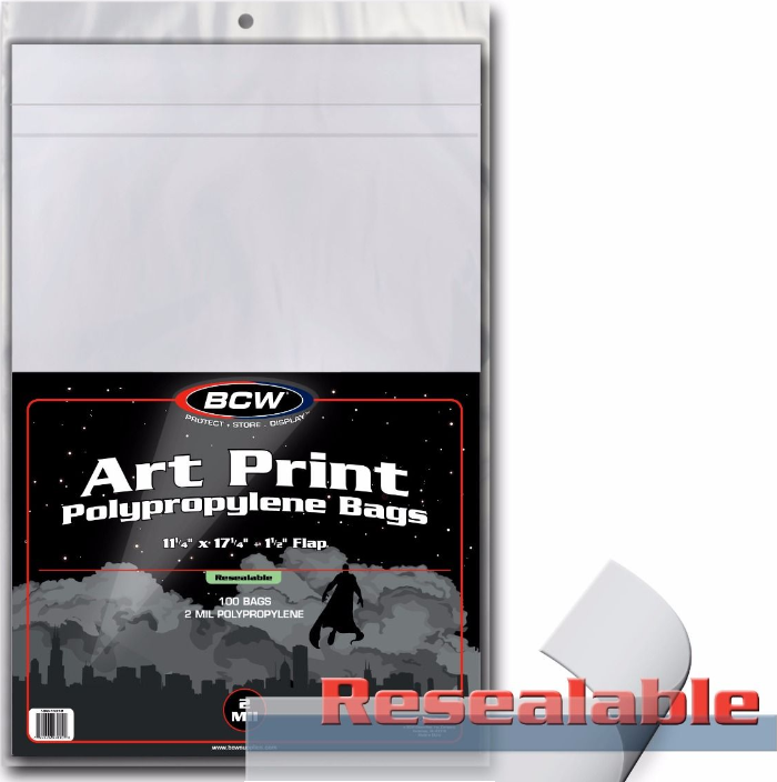 Resealable 11x17 Art Print Bags | Clutch Gaming