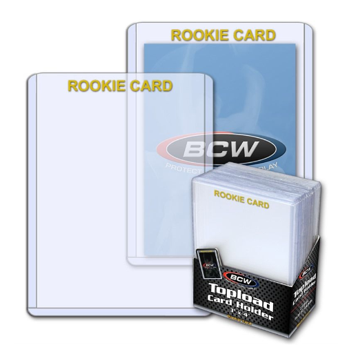 3x4 Topload Card Holder - Rookie Imprinted - Gold | Clutch Gaming