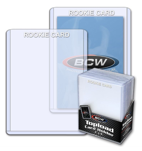 3x4 Topload Card Holder - Rookie Imprinted - White | Clutch Gaming