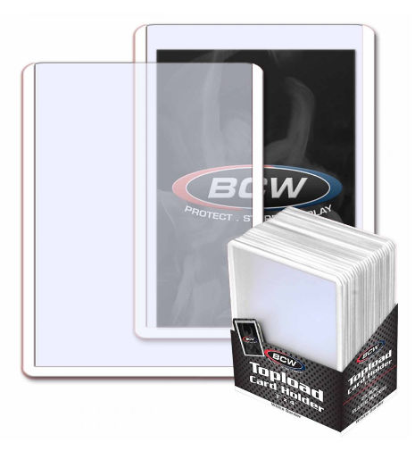 3x4 Topload Card Holder - White Border | Clutch Gaming